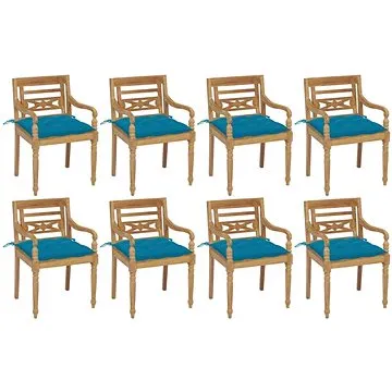 SHUMEE Židle zahradní BATAVIA s poduškami, teak 3073368 - 8ks v balení (3073368)