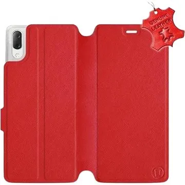 Flip pouzdro na mobil Sony Xperia L3 - Červené - kožené -   Red Leather (5903226816194)