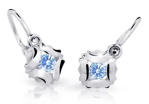 Cutie Jewellery Slušivé dětské náušnice z bílého zlata C2216-10-X-2 světle modrá