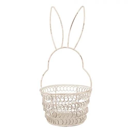 Bílý drátěný dekorační košík králík Bunny S - Ø 12*27 cm  6Y5581S