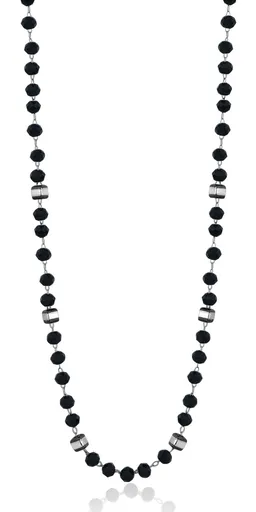 S'Agapõ Elegantní náhrdelník s černými korálky Shrine SSR05