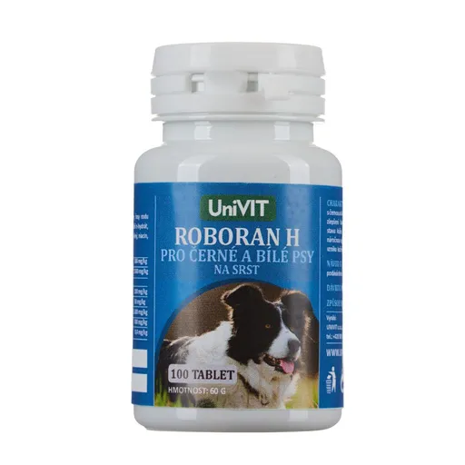 UniVIT Roboran H na srst černých a bílých psů 100 tablet
