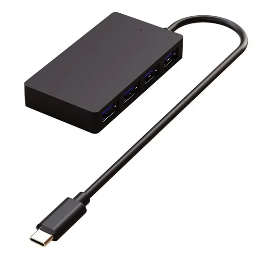 WG - HUB Type-C na 4x USB-A, USB 3.0, 5Gbps, černá