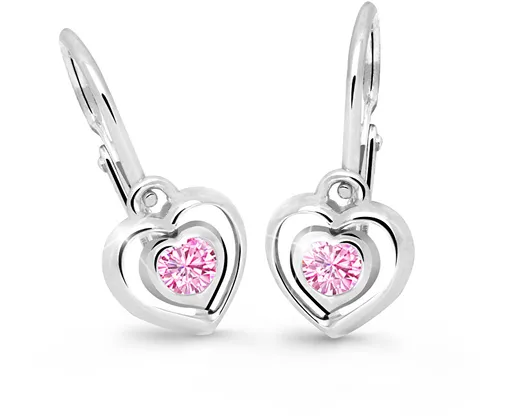 Cutie Jewellery Dětské srdíčkové náušnice C2752-10-X-2 růžová