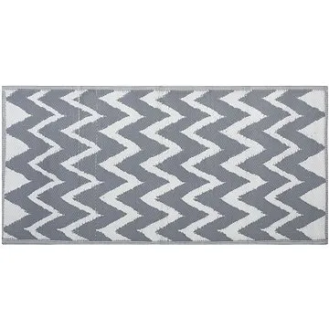 Šedý venkovní oboustranný koberec s cik-cak vzorem 90x180 cm SIRSA , 120935 (beliani_120935)