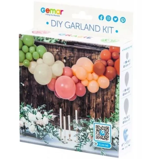 Balónková girlanda - Sada přírodní 300 cm - 65ks - GoDan