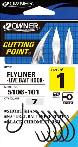 Owner Háček s očkem Cutting point 5106 - vel.4 / 8ks,Owner Háček s očkem Cutting point 5106 - vel.4 / 8ks