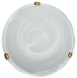 Stropní lampa Duna, bílá, mosazný držák