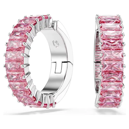 Swarovski Třpytivé navlékací náušnice s růžovými Swarovski zirkony Matrix 5719140
