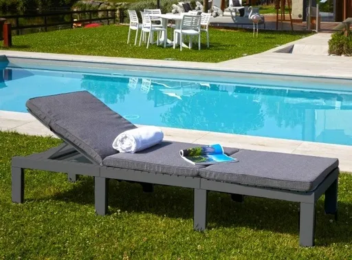 ProGarden Zahradní polohovací lehátko Haiti ratan antracit