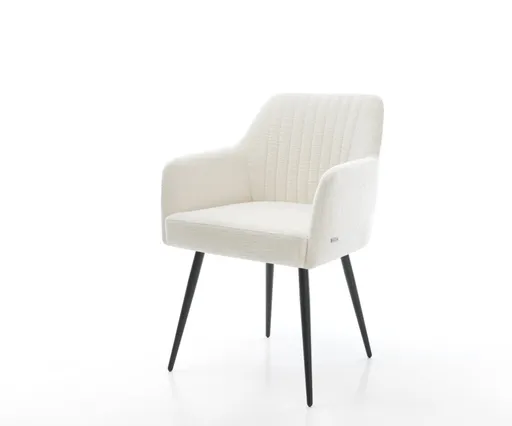 Jídelní židle Greg-Flex bouclé měkký béžová 4-nohá zúžená černá