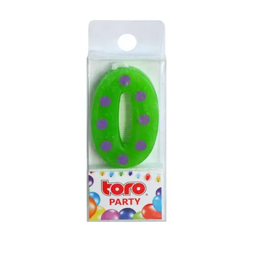 Dortová svíčka číslice "0" TORO zapichovací 4,5cm