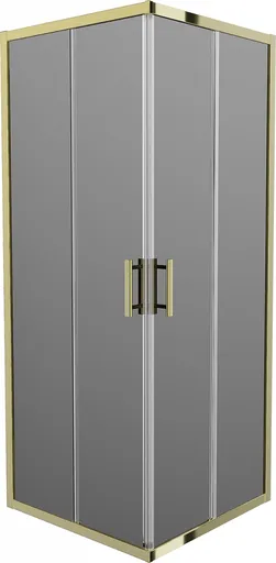 MEXEN Rio sprchový kout čtverec 80 x 80, grafit, zlatá  860-080-080-50-40