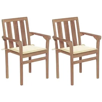SHUMEE Židle zahradní krémové podušky, teak 3062210 - 2ks v balení (3062210)