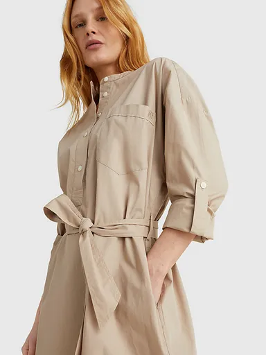 Tommy Hilfiger dámské béžové šaty WW0WW34503 40