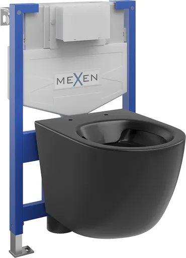 MEXEN/S WC předstěnová instalační sada Fenix XS-F s mísou WC Lena,  černá mat 6803322XX85