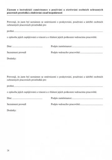 Tiskopis Zápisník bezpečnosti práce A5 20 listů OPTYS