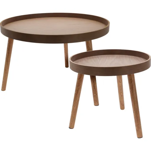 Sada konferenčních stolků, tmavý ořech, 2 ks