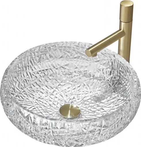 MEXEN Celia skleněné umyvadlo na desku 44x44, transparent 24034400