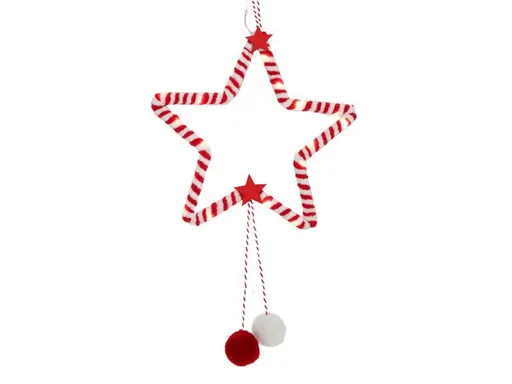 HIT Vánoční dekorace s časovačem 20LED hvězda 20cm