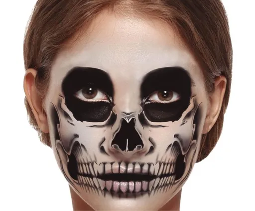 Dočasné tetování na obličej skeleton - kostlivec - lebka - Halloween - 1 ks - GUIRCA