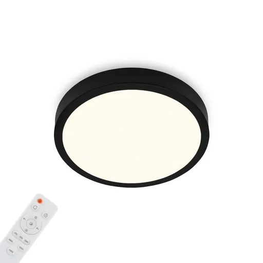 BRILONER CCT LED přisazené svítidlo pr. 28 cm, 18 W, 2000 lm, černá BRILO 3701-015