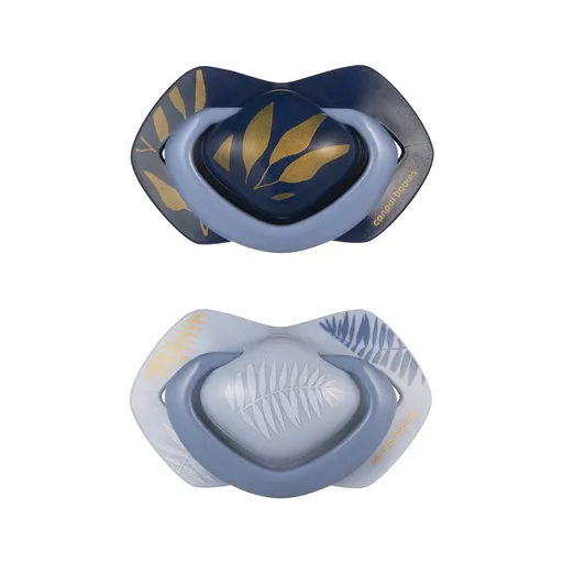 CANPOL BABIES Dudlík silikonový symetrický Light touch GOLD 6-18m 2ks modrý