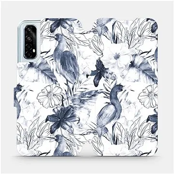 Flipové pouzdro na mobil Realme 7 - MX09S Modravé květy (5903516410446)