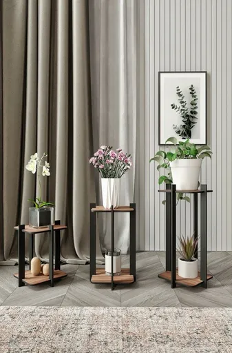 Stojan na květiny Flower Desk Square - Walnut