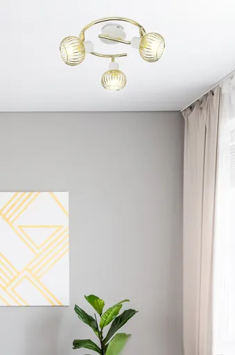 Spirálová stropní lampa 3X40W E14 bílá/zlatá OSLO