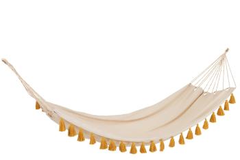 Béžová režná bavlněná hamaka se střapci Hammock - 228*130*335 cm 3246