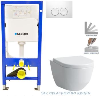 Geberit Duofix tlačítko DELTA21 bílé WC LAUFEN PRO RIMLESS + SEDÁTKO 458.103.00.1 21BI LP1