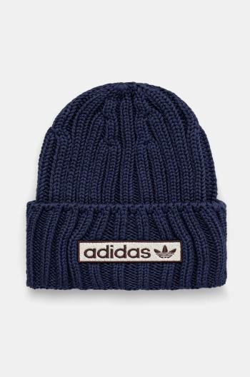 Bavlněná čepice adidas Originals tmavomodrá barva, z tenké pleteniny, IY4109