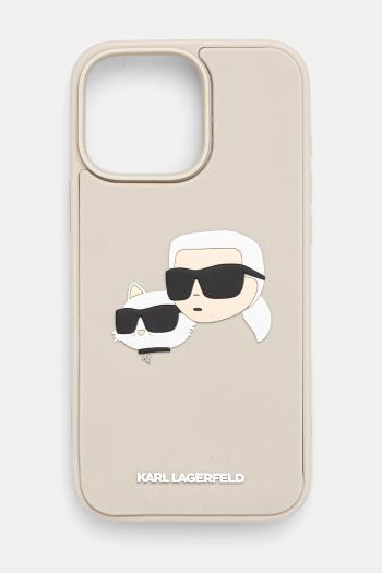 Puzdro na mobil Karl Lagerfeld iPhone 16 Pro Max béžová farba, KLHCP16XRBCKCHLE