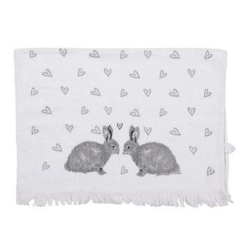 Bílý froté kuchyňský ručník s králíčky a srdíčky Bunnies in Love I - 40*66 cm CTBSL2