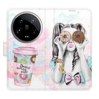 Flipové pouzdro iSaprio - Donut Worry Girl - Xiaomi 14 Ultra