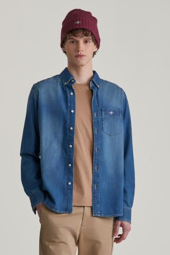 KOŠILE GANT REG DENIM SHIRT MID BLUE WORN IN