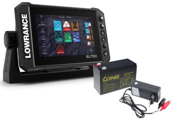 Lowrance Echolot Elite FS 7 se sondou Activeimaging 3v1 + baterie + nabíječka ZDARMA