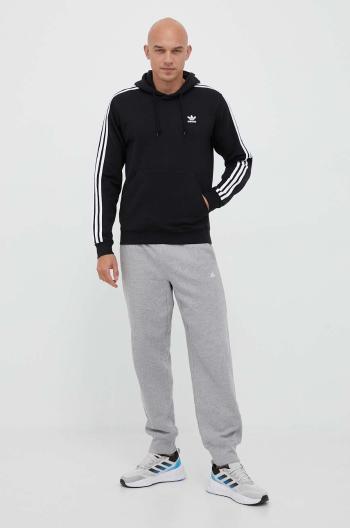 Mikina adidas Originals pánská, černá barva, s kapucí, s aplikací