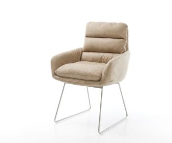 Jídelní židle Abelia-Flex s područkami béžová vintage tenká