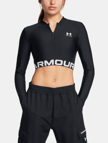 Under Armour HeatGear Rib 1/4 Zip LS Triko Černá