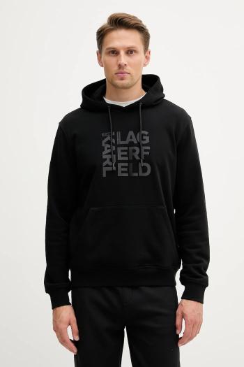 Mikina Karl Lagerfeld čierna farba, s kapucňou, s potlačou, 553910.705039