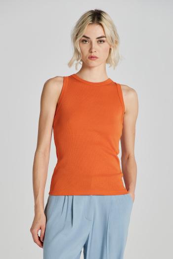 TOP GANT HIGH NECK RIB TANK TOP PUMPKIN ORANGE