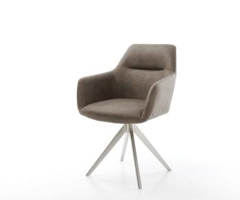 Otočná židle Pejo-Flex taupe vintage křížová podnož hranatá