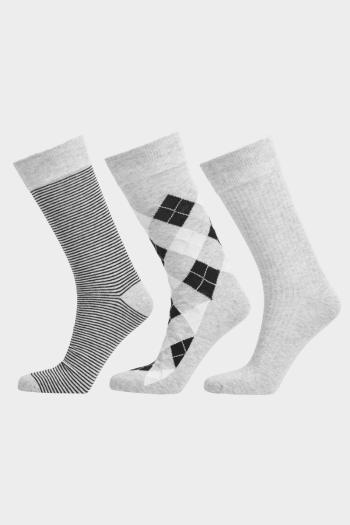 PONOŽKY GANT ARGYLE SOCKS 3-PACK LIGHT GREY MELANGE