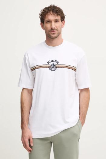 Bavlnené tričko Guess MOJO pánske, biela farba, s potlačou, Z5RI02 I3Z14