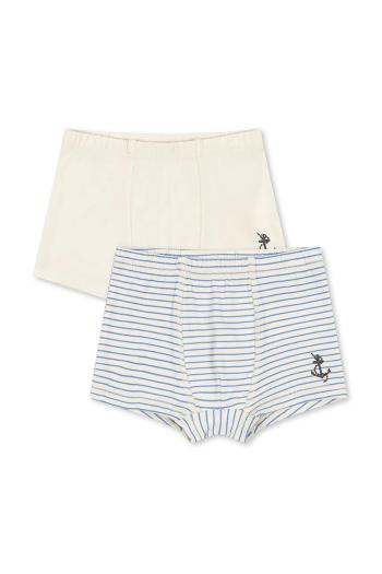 Detské boxerky Konges Sløjd BASIC 2 PACK BOY BOXERS GOTS 2-pak béžová farba, KS102255