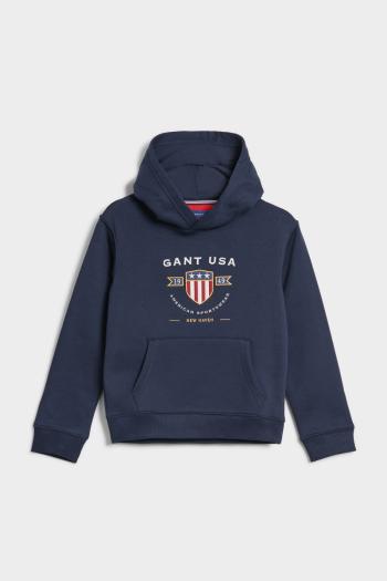 MIKINA GANT D1. BANNER SHIELD HOODIE EVENING BLUE