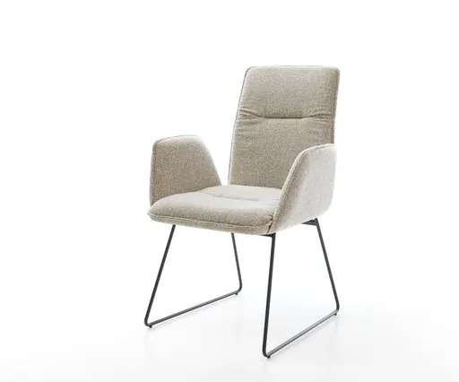 Jídelní židle Vinja-Flex tkanina Měkký béžová tenká podnož