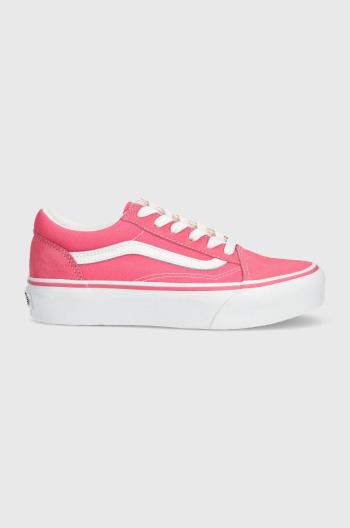 Dětské tenisky Vans Old Skool Platform růžová barva